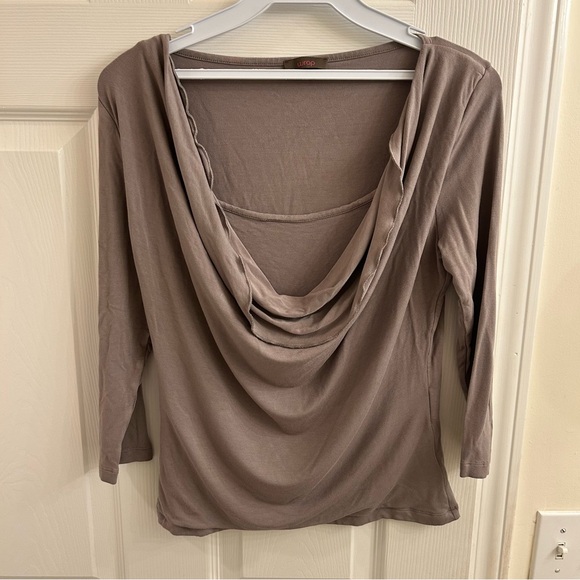 4/$15 Wrap taupe blouse top - Picture 1 of 7